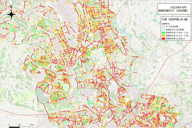 画像:舗装の荒れ状況を定量的に把握。生活道路もカバー
